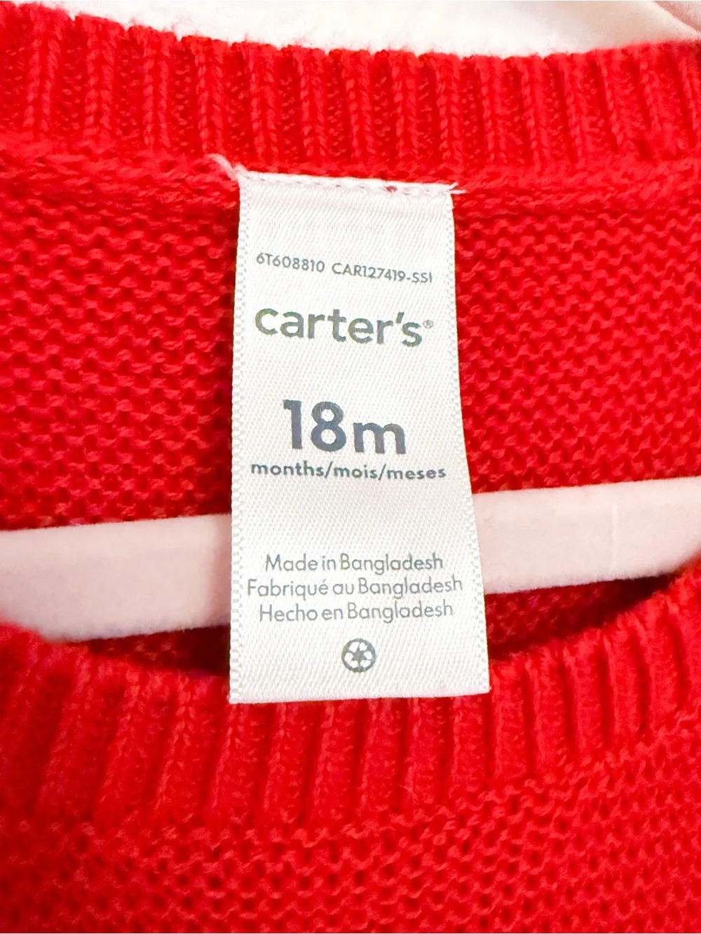 Carter's Bright Red Ruffle Knit Dress for Girls